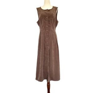 022 EUC Orvis Micro Suede Button Down Shift Dress PETITE